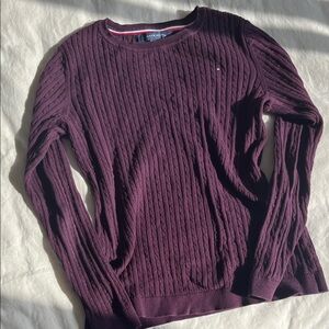 Tommy Hilfiger Women's Dark Purple Cable Knit Sweater